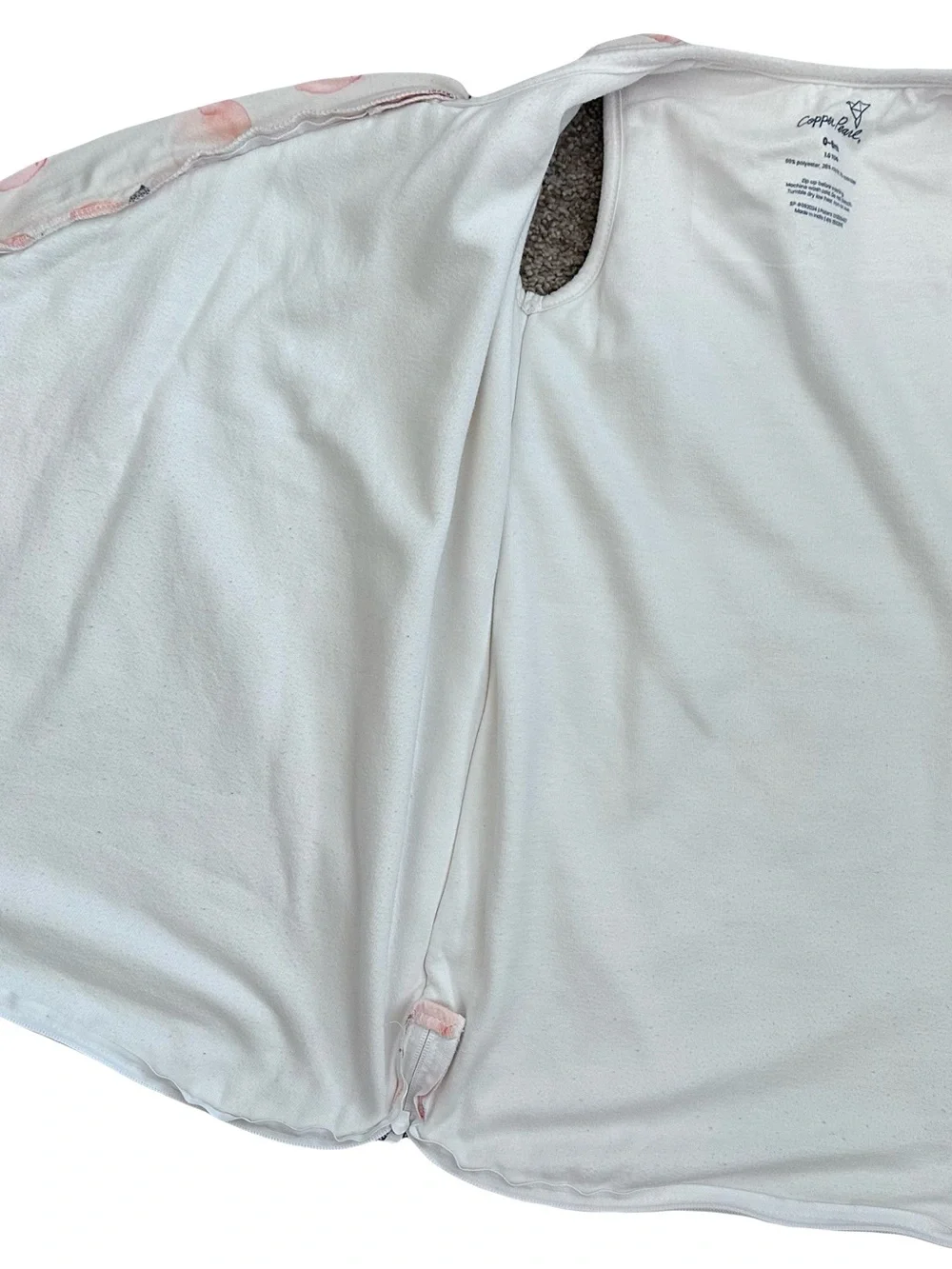 Copper Pearl Peach Print Sleep Sack - Pink/White